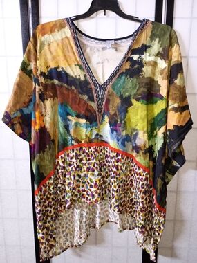 Blank London Multicolor V-Neck Poncho Top